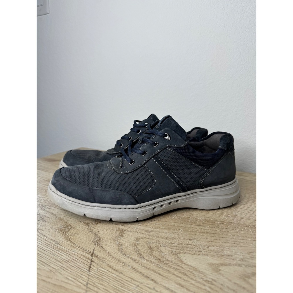 Clarks Unstructured Un Costa Lace Navy Blue Nubuck Leather Sneakers Mens 11.5 M